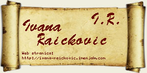 Ivana Raičković vizit kartica